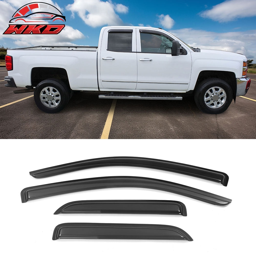 14-19 Chevy Silverado GMC Sierra Extended Cab Window Visors Acrylic 4PCS | Wholesale