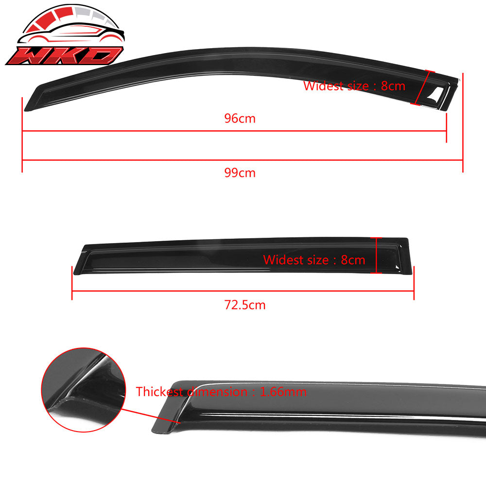 Fits 09-17 Chevrolet Traverse Acrylic 4PCS Window Visors Trim Vent Rain Guard