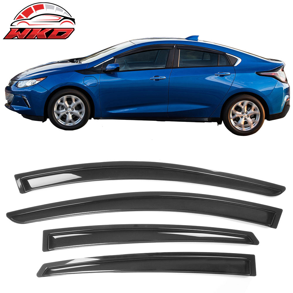 Fits 16-19 Chevrolet Volt Smoke Window Visors Sun Rain Vent Deflectors 4Pcs Set