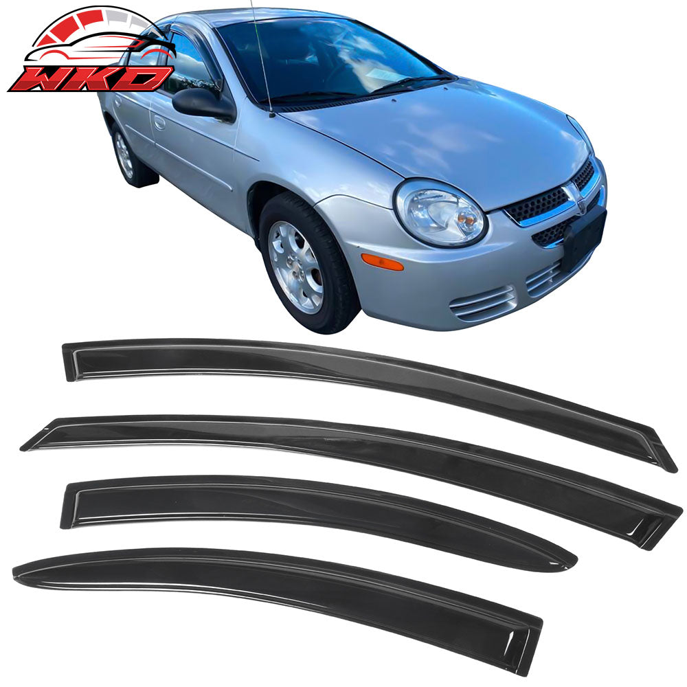 Fits 00-05 Dodge Neon Window Visors Acrylic Sun Shade Rain Guard Deflectors 4PC
