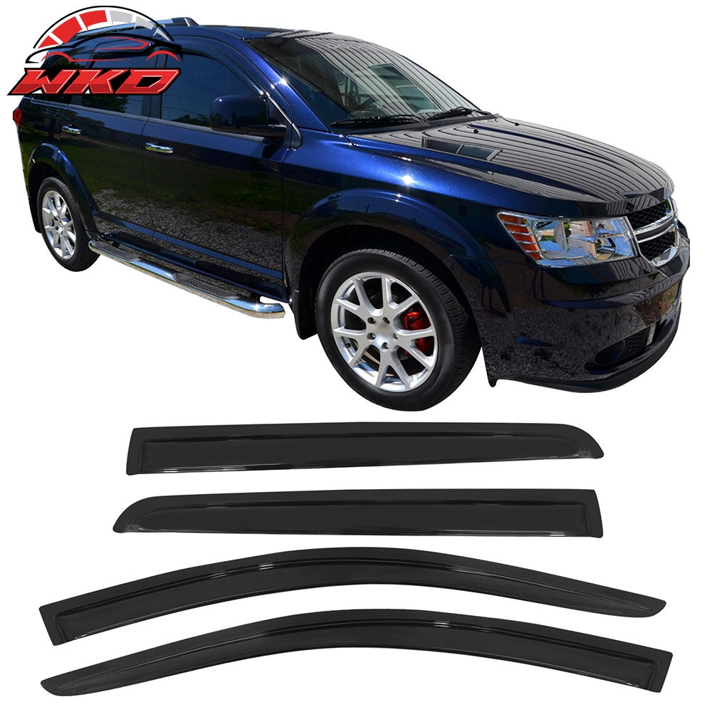 Fits 09-20 Dodge Journey Window Visors Acrylic Sun Guard Rain Deflector 4Pc Set