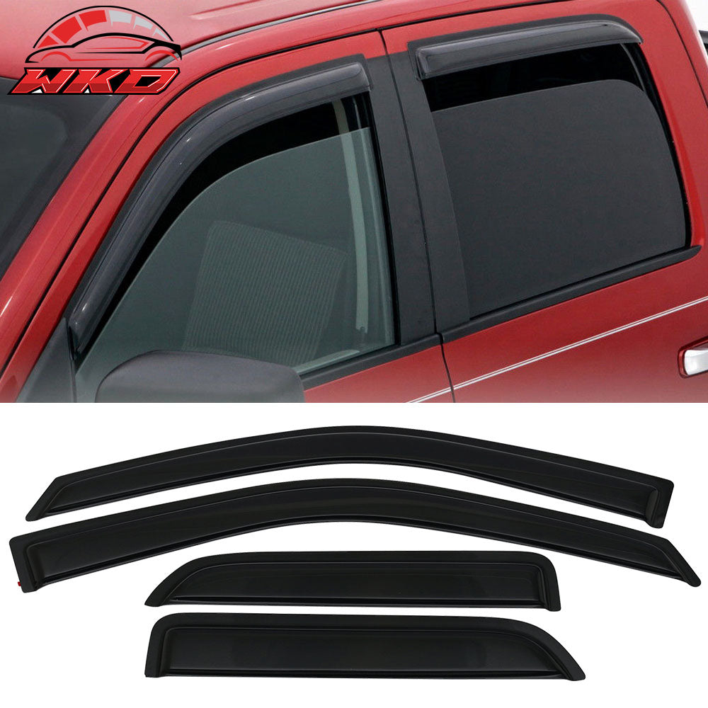 Fits 09-23 Dodge Ram 1500 Quad Cab Extended Pickup Acrylic Window Visors 4Pc Set