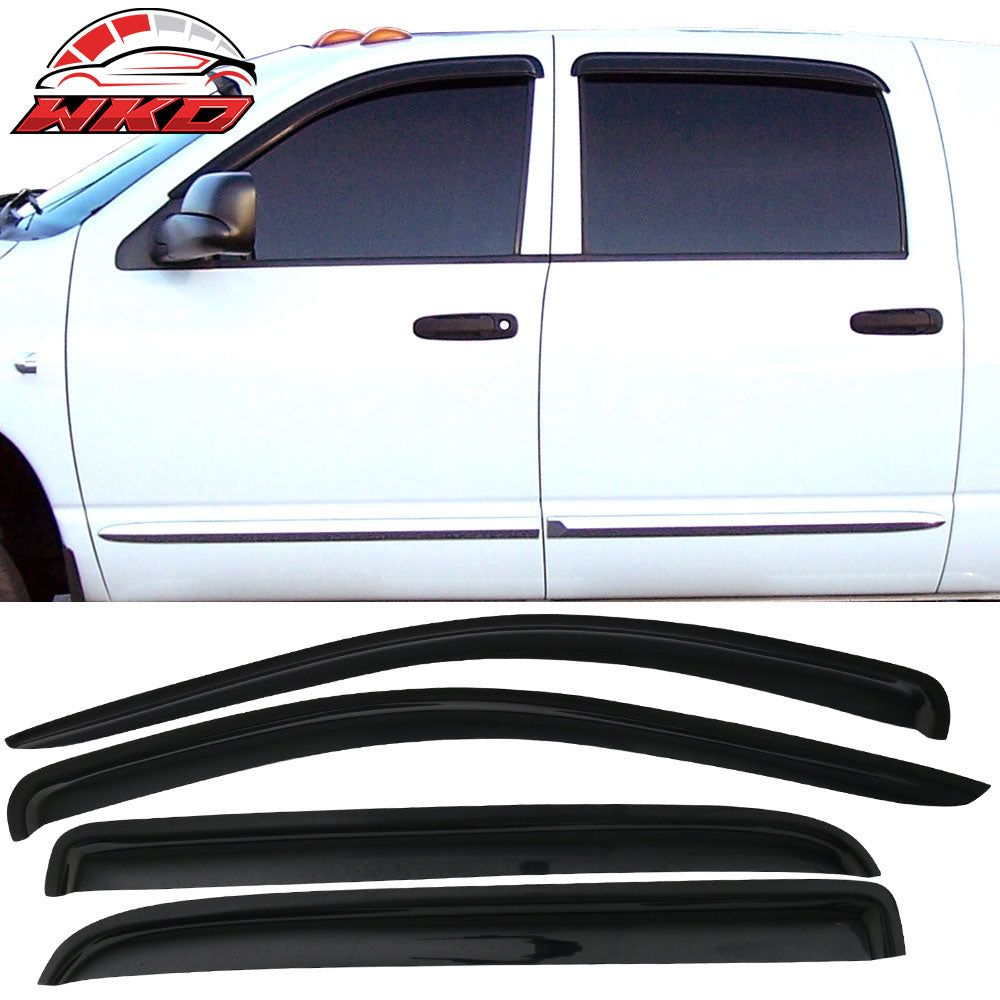 Fits 06-09 Dodge Ram 1500 2500 3500 Mega Extended Cab Window Visor Rain Guard