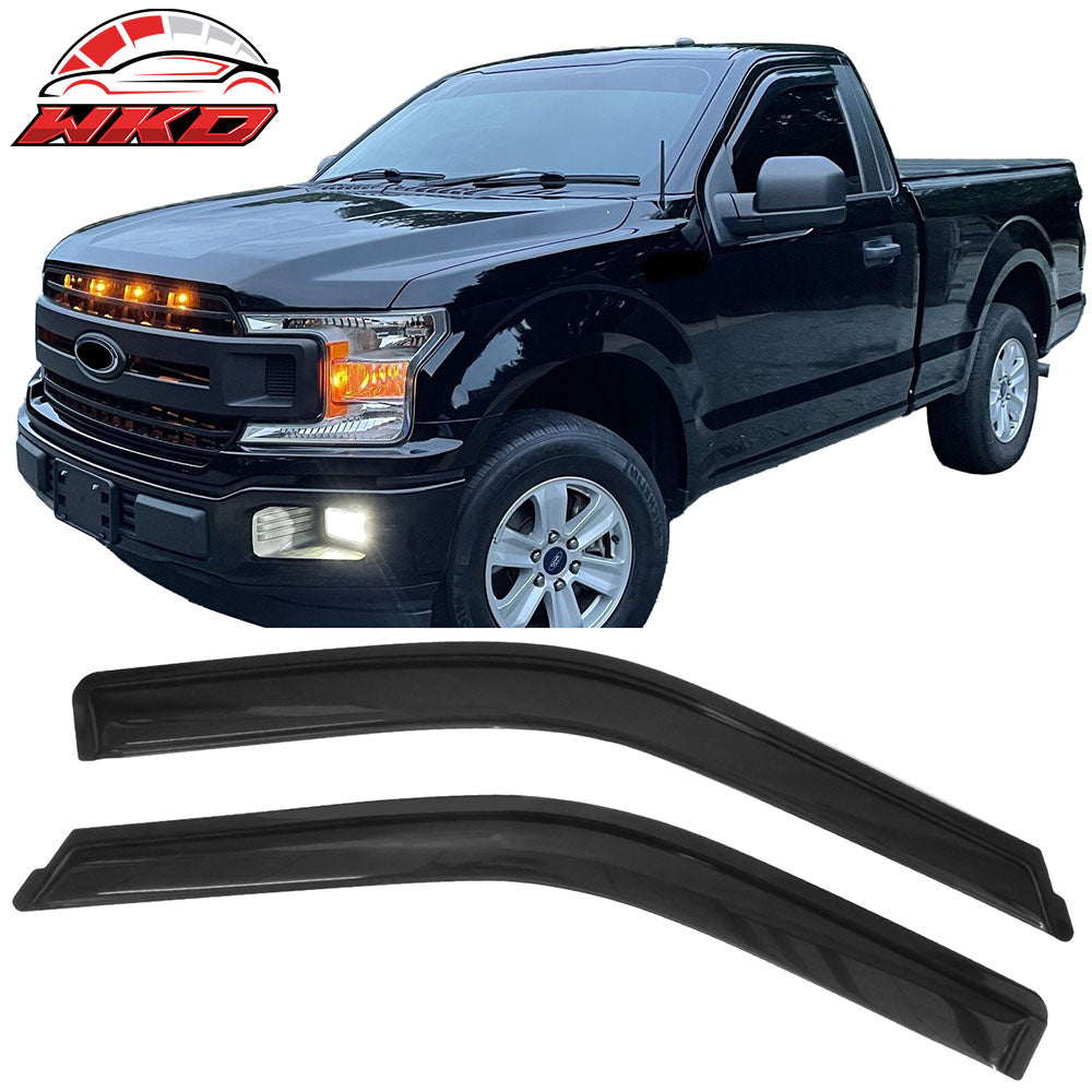 Fits 15-25 Ford F-150/17-25 F250-F450 Standard Cab Rain Window Visors Acrylic