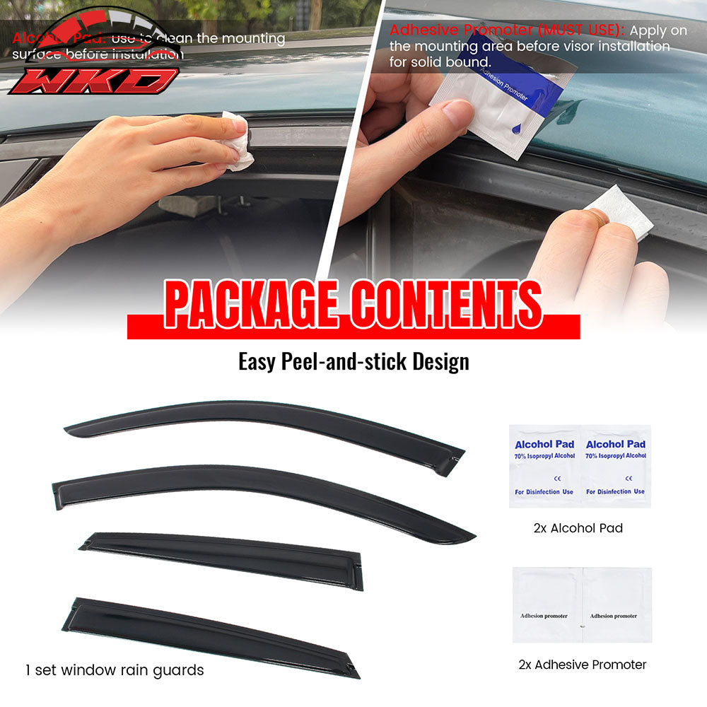 Fits 22-26 Genesis GV70 & Electrified Window Visors Vent Rain Sun Guards Tape-On
