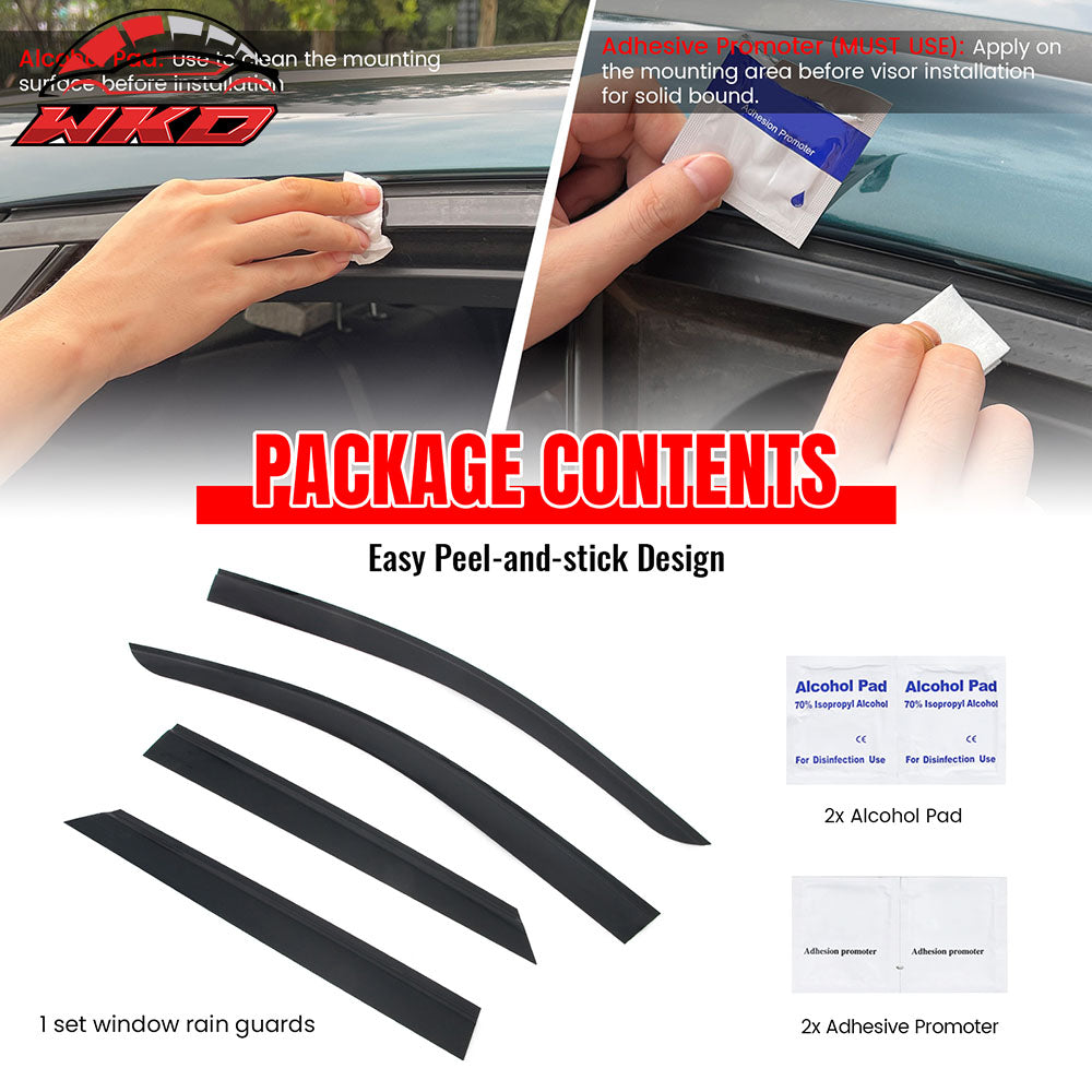 Fits 24-26 Honda Prologue V2 Style Window Visors Acrylic Sun Shade Rain Guard