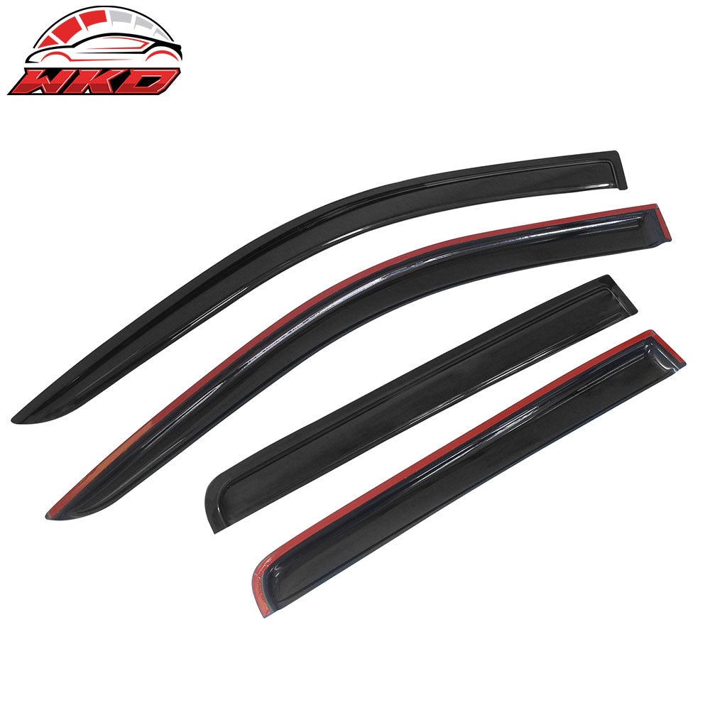 Fit 07-17 Jeep Compass Acrylic 4PC Window Visor Sun Guard Rain Deflector Tape-On