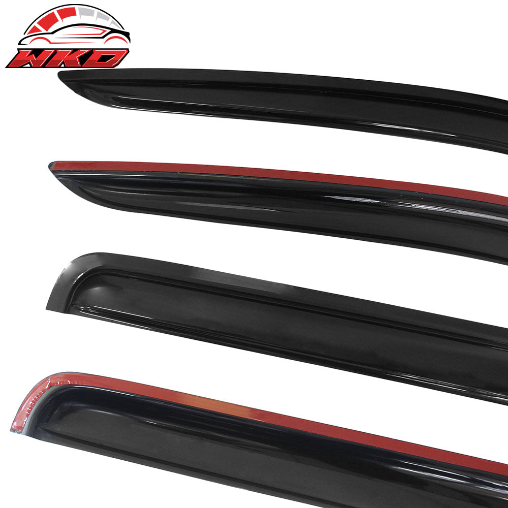 Fit 07-17 Jeep Compass Acrylic 4PC Window Visor Sun Guard Rain Deflector Tape-On