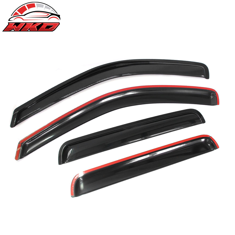 Fits 99-04 Jeep Grand Cherokee 4PC Acrylic Window Visors Rain Guard Vent Tape-On