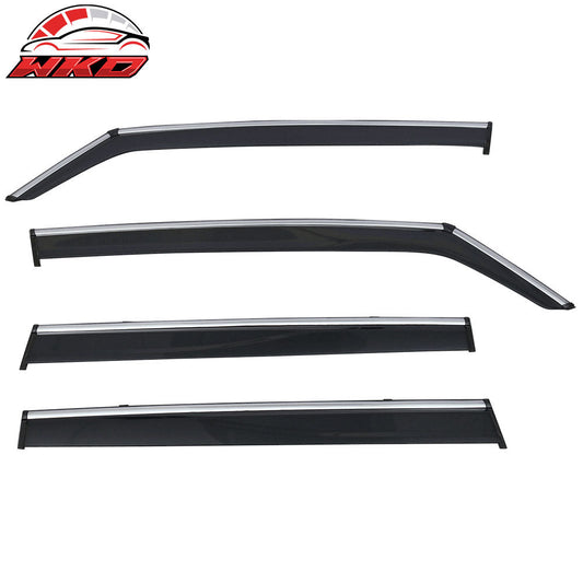 Wholesale 15-23 Jeep Renegade Polycarbonate Window Visors w/ Chrome Trim 4Pc Set