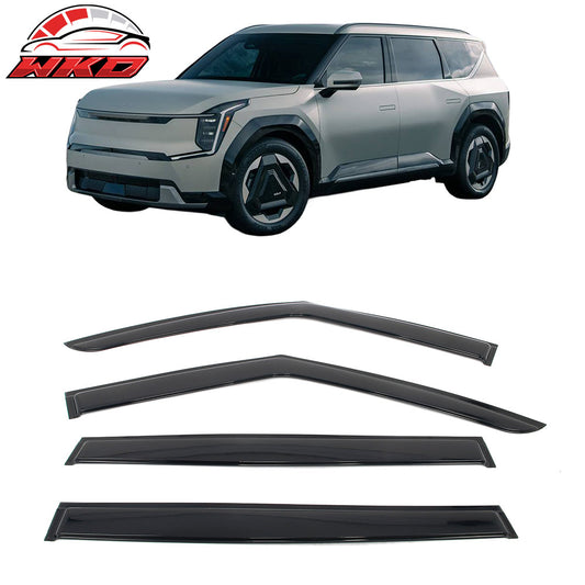 2024-26 Kia EV9 Window Visors Vent Rain Wind Sun Guards Deflectors Tape-On | Wholesale