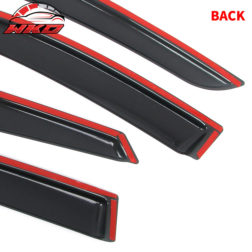 Fits 21-25 Kia K5 Tape on Window Visors Vent Rain Sun Wind Guards Deflectors