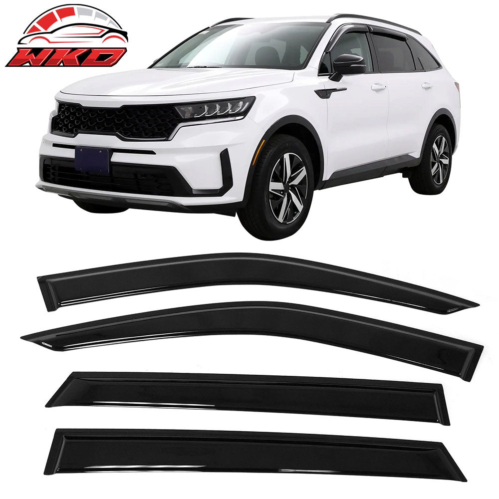 Fits 21-25 Kia Sorento Acrylic Slim Window Visors Rain Guard Vent Sun Shade 4PCS