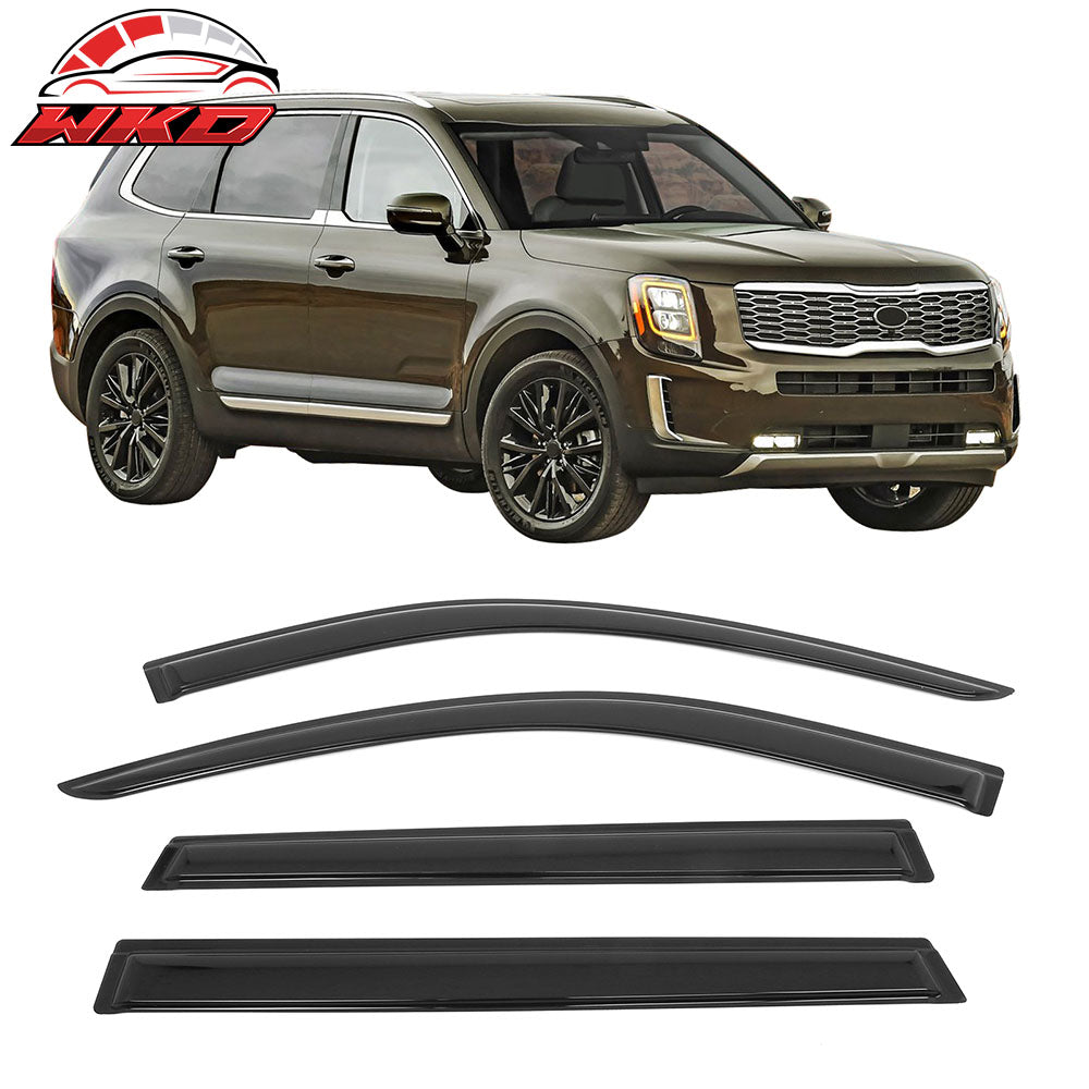 Fits 20-25 Kia Telluride Tape on Window Visors Vent Rain Sun Guards Deflectors