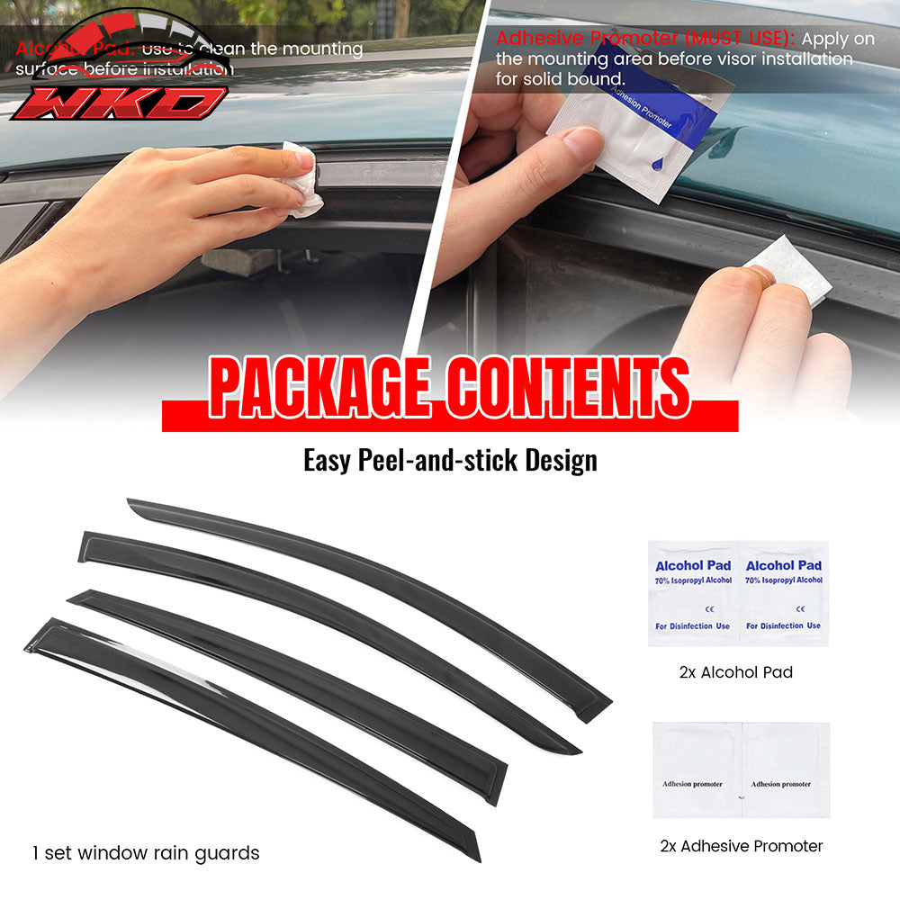 Fits 23-25 Nissan ARIYA Window Visors Vent Rain Wind Sun Guard Deflector Tape-On