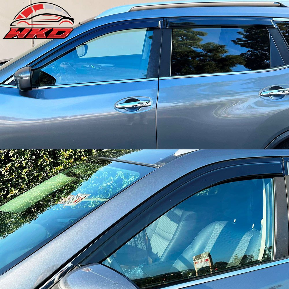 Fits 14-20 Nissan Rogue SV & SL 4PCS Window Visors Sun Rain Wind Shield Acrylic