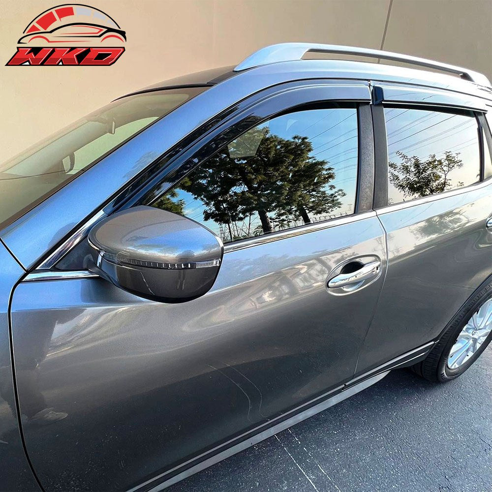 Fits 14-20 Nissan Rogue SV & SL 4PCS Window Visors Sun Rain Wind Shield Acrylic