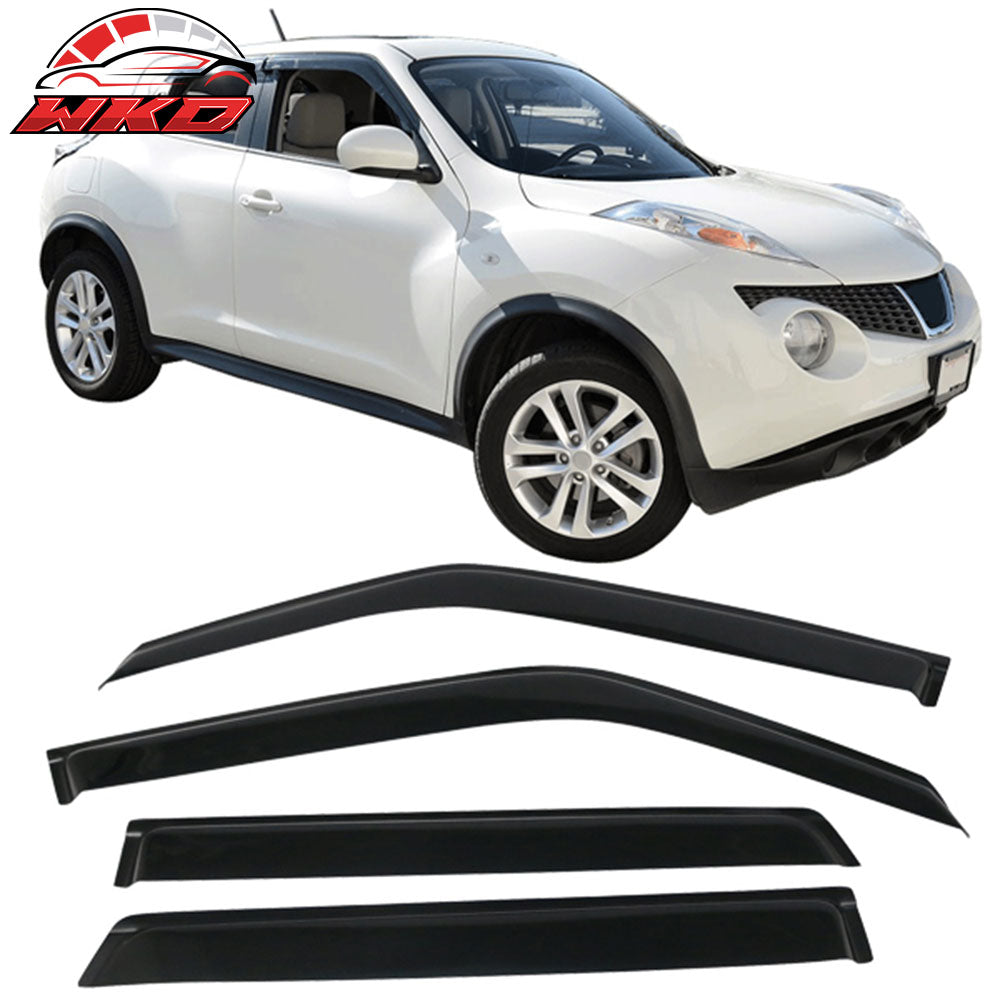 Fits 11-17 Nissan Juke Tape-On Window Visors Vent Rain Sun Guards Deflectors 4PC