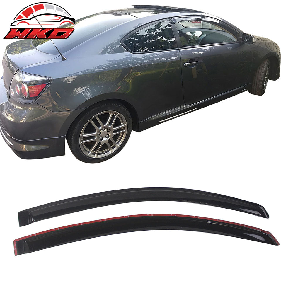 Fits 05-10 Scion TC Acrylic Smoke Window Visor Vent Sun Rain Deflector Guard 2PC