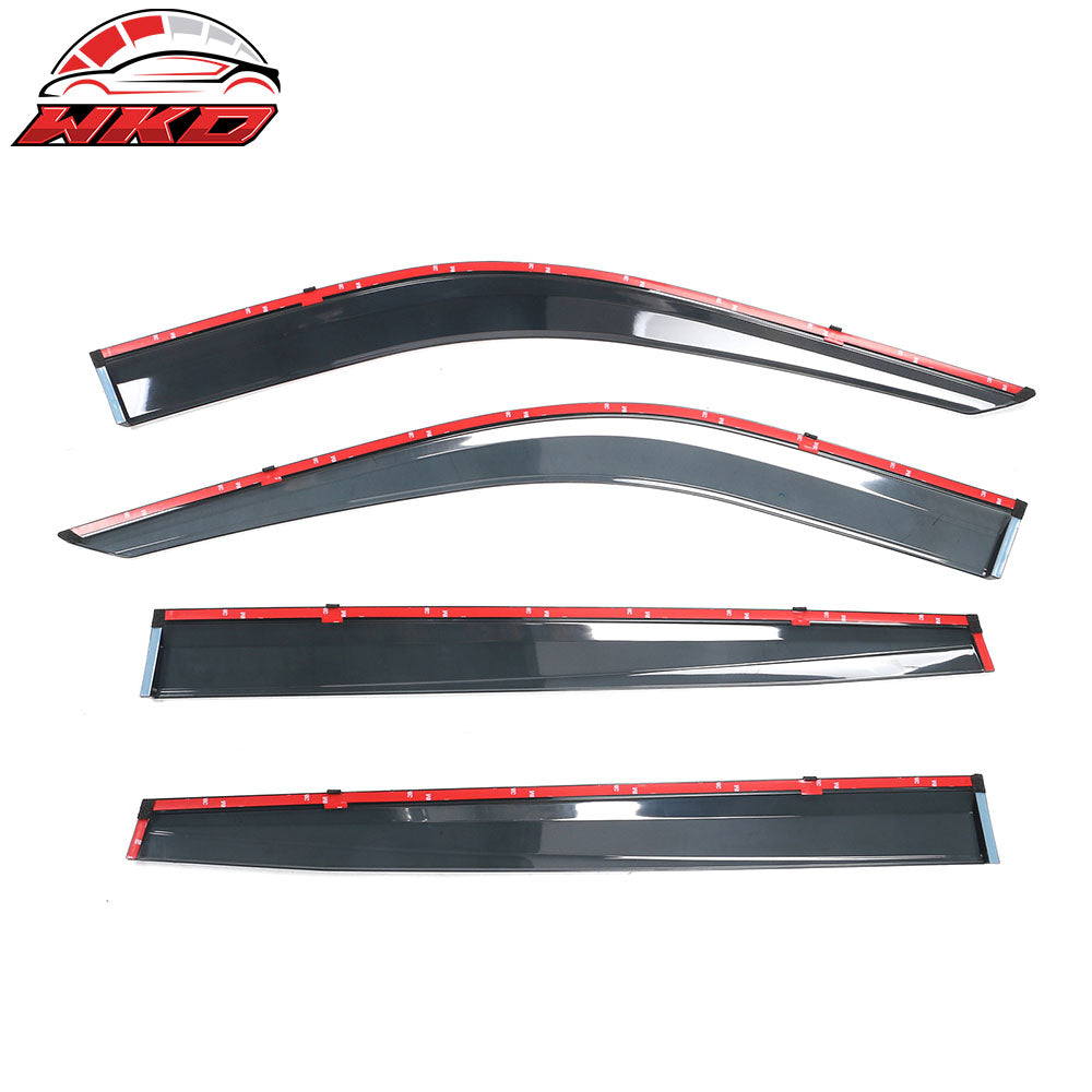 Fits 20-25 Toyota Highlander Slim PC Injection Window Visors w/ Chrome Trim 4PCS