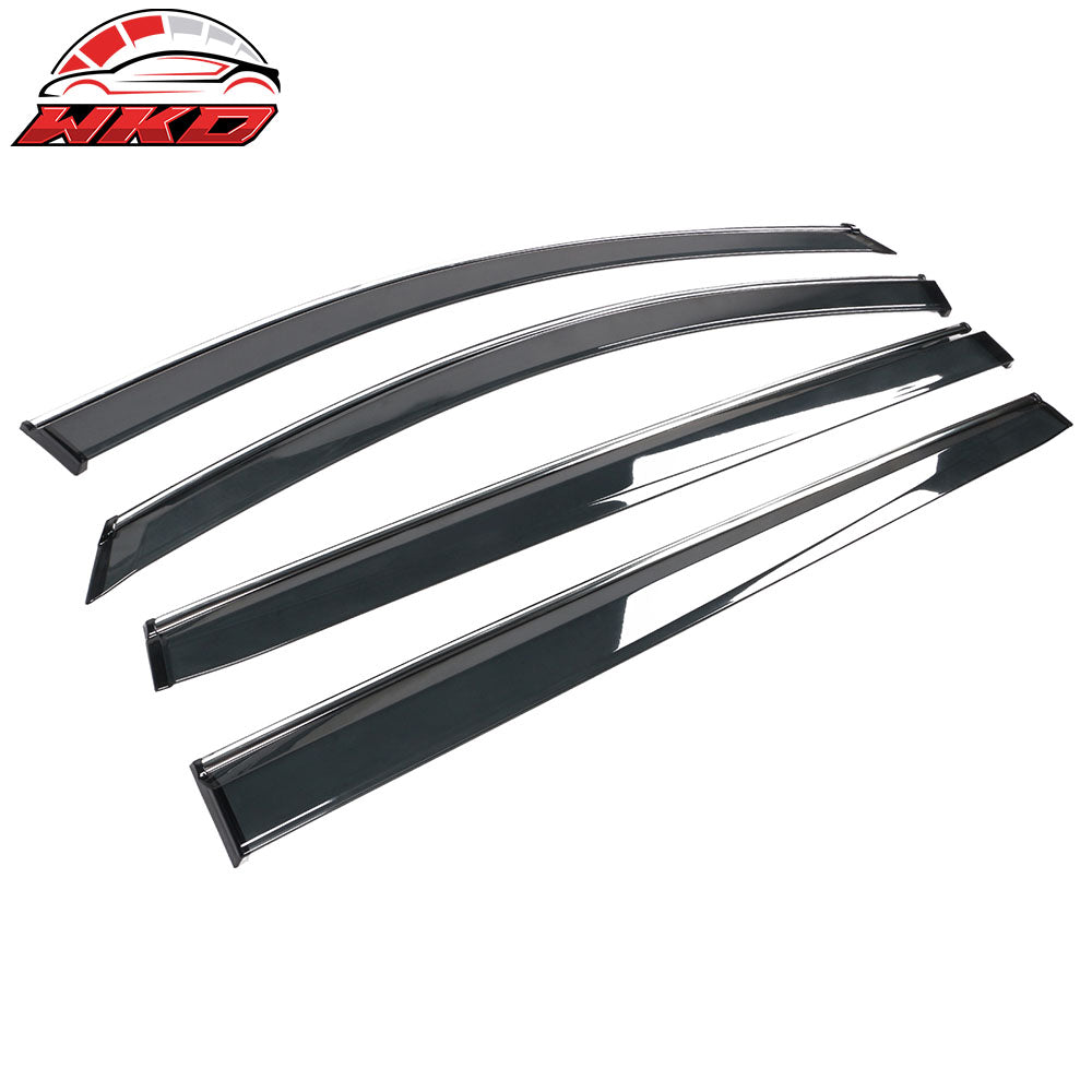 Fits 21-25 Toyota Sienna OE Style Window Visors Sun Rain Guards W/Chrome Trim PC