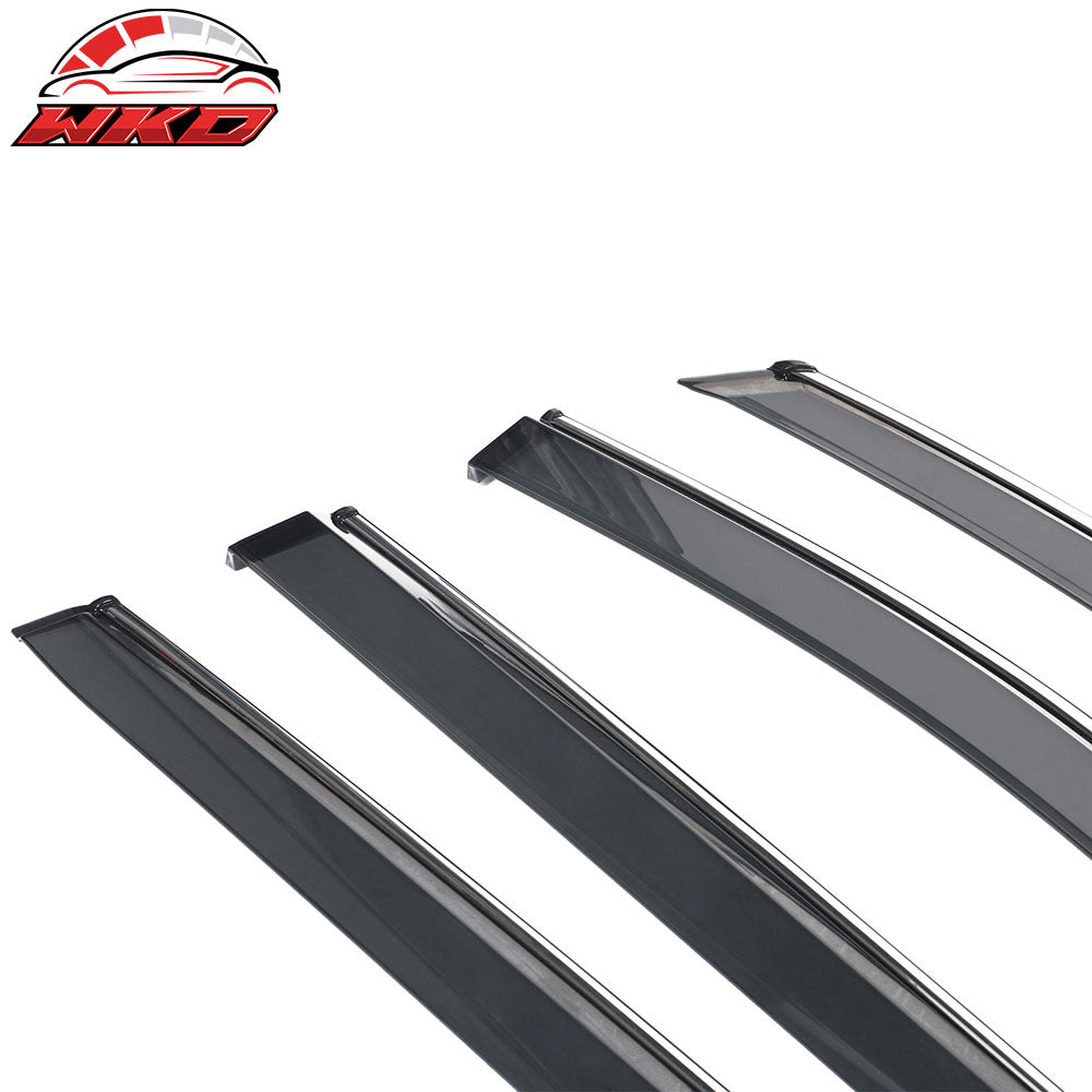 Fits 21-25 Toyota Sienna OE Style Window Visors Sun Rain Guards W/Chrome Trim PC