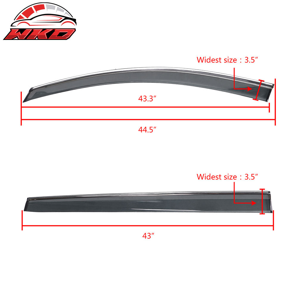 Fits 21-25 Toyota Sienna OE Style Window Visors Sun Rain Guards W/Chrome Trim PC