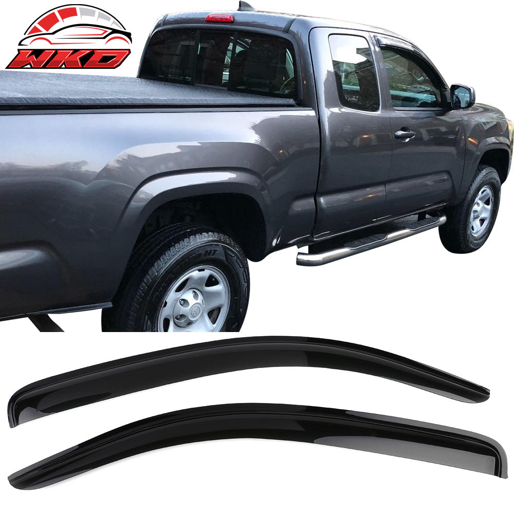 Fits 16-24 Toyota Tacoma Access Cab Window Visors Acrylic Sun Rain Guard 2PC