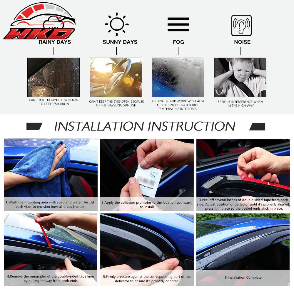 Fits 07-17 Toyota Tundra Standard Cab Acrylic Window Visors 2Pc Set