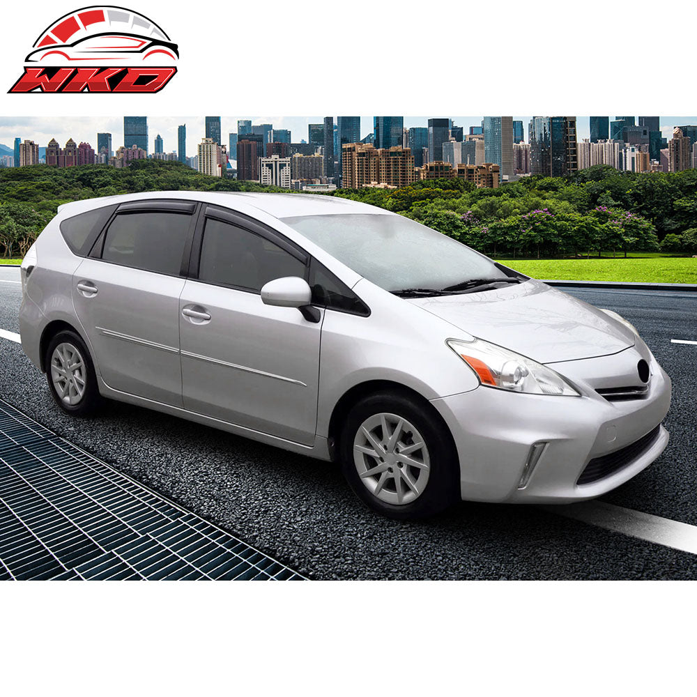 Fits 12-18 Toyota Prius V 4PCS Window Visors Air Deflector Rain Guard Tape-On