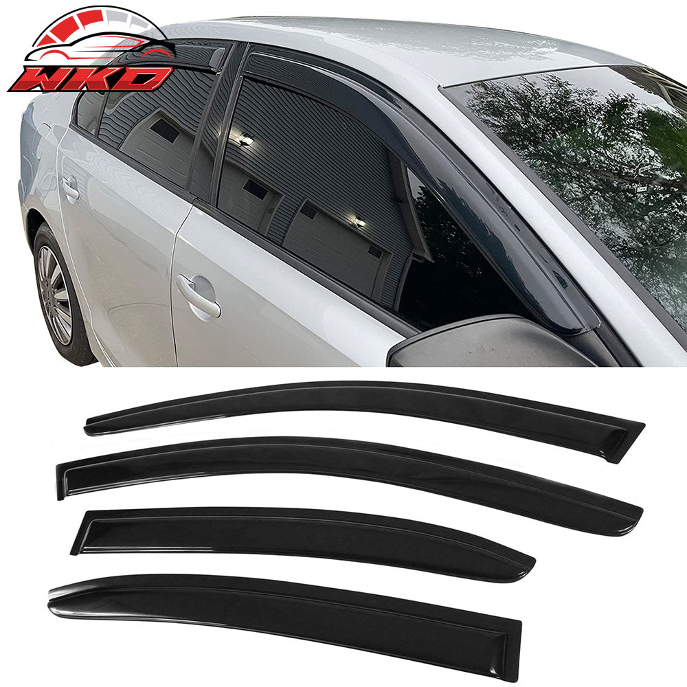 Fits 11-18 Volkswagen Jetta A6 Sedan Tape On 4PCS Window Visors Vent Rain Guard