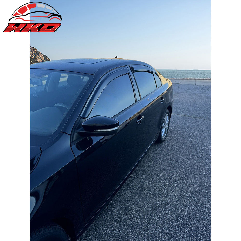 Fits 11-18 Volkswagen Jetta A6 Sedan Tape On 4PCS Window Visors Vent Rain Guard