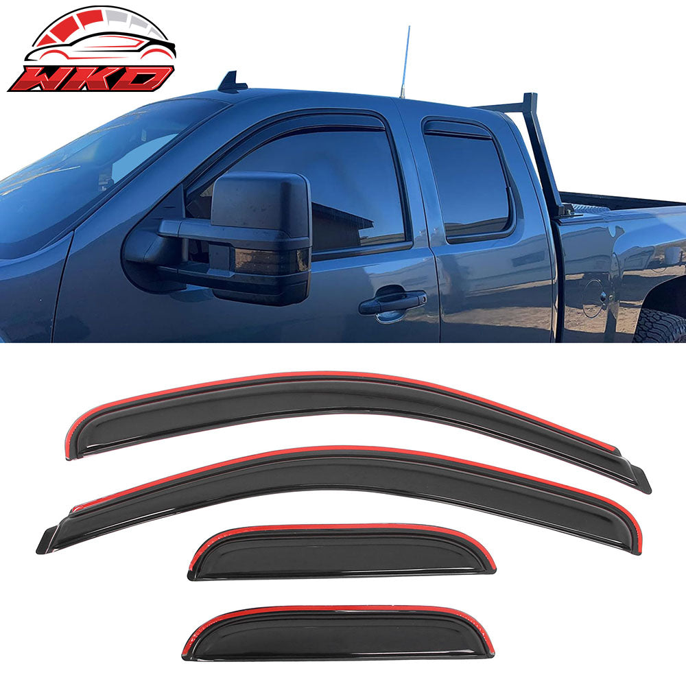 2007-14 Silverado Sierra 1500 2500 HD Extended Cab Window Visors In-Channel | Wholesale