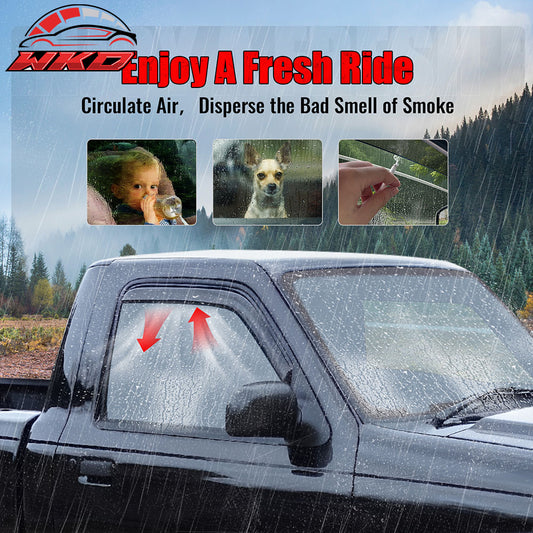 Fits 14-19 Silverado Sierra 1500 2500 HD Standard Cab Window Visors In-Channel