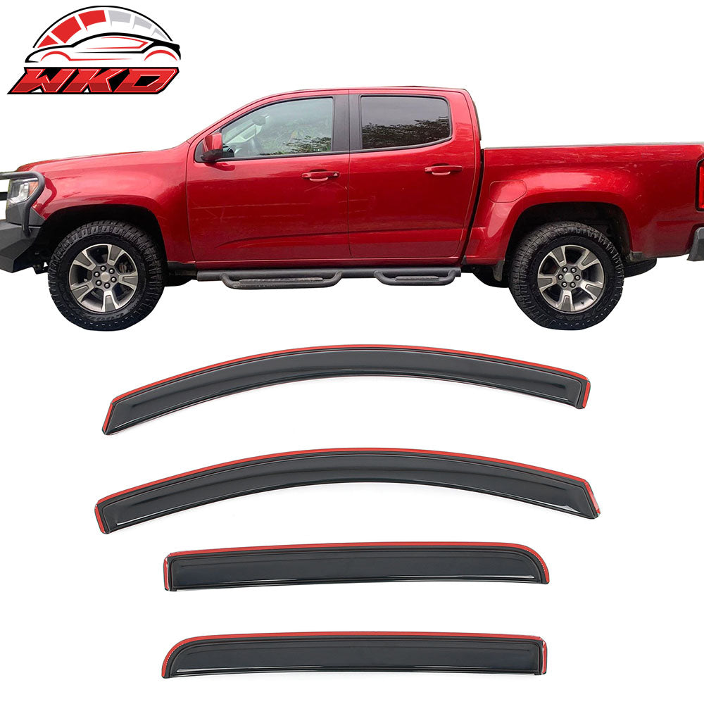 2015-22 Chevy Colorado GMC Canyon Crew Cab Window Visors Deflector In-Channel | Wholesale
