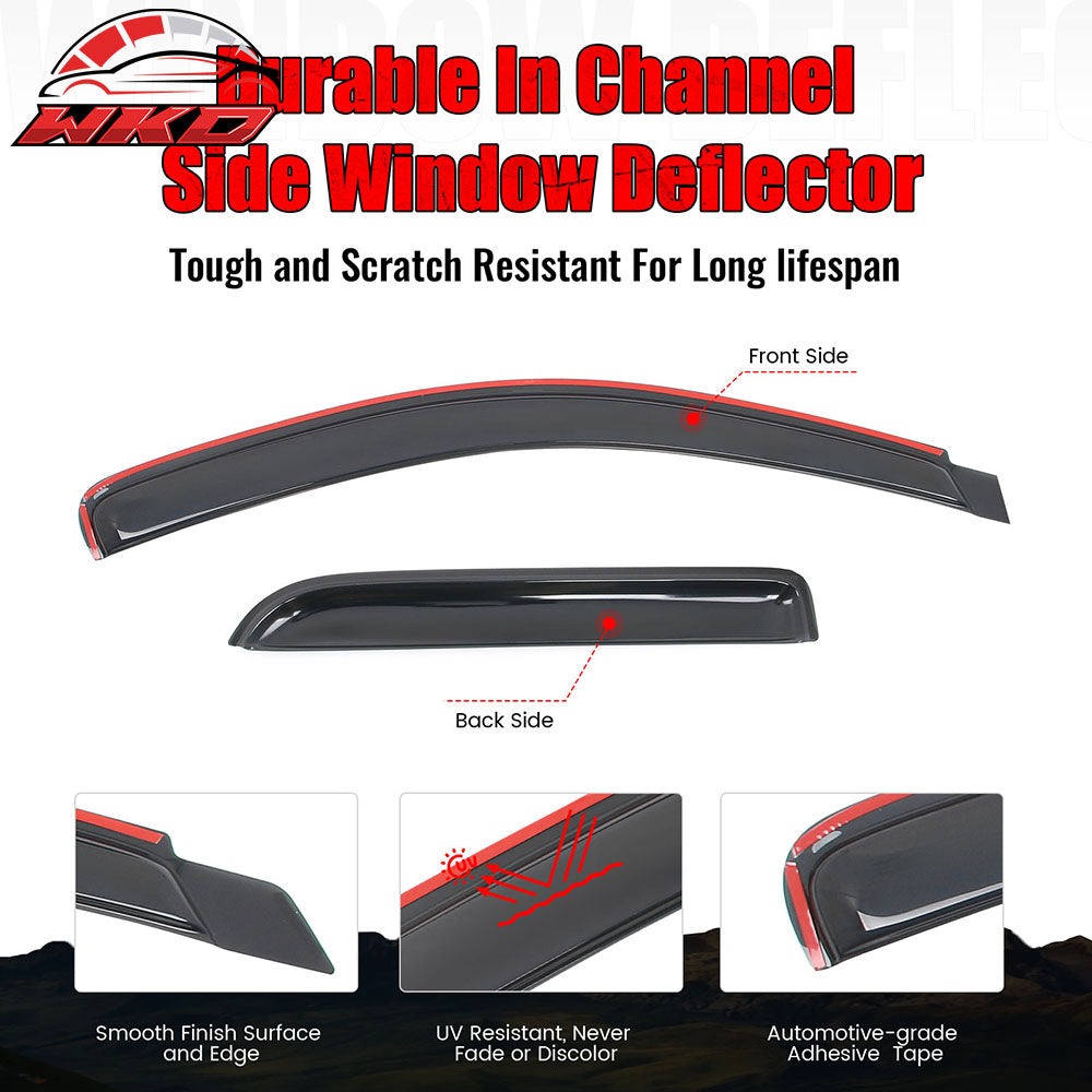 Fits 02-09 Dodge Ram 1500 2500 3500 Quad Cab Window Visors Deflectors In Channel