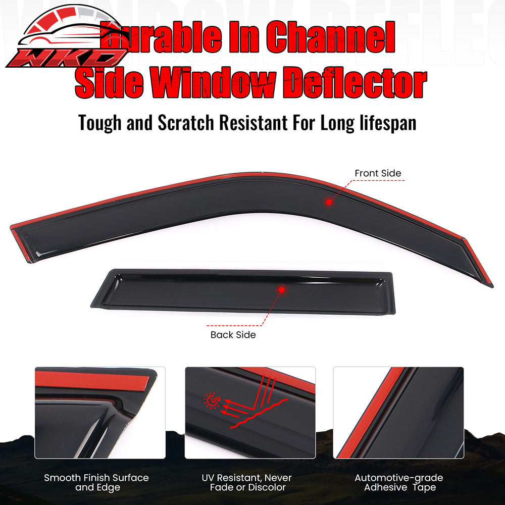 Fits 21-25 Ford Bronco Sport Window Visors Acrylic In-Channel Wind Shade 4PC Set