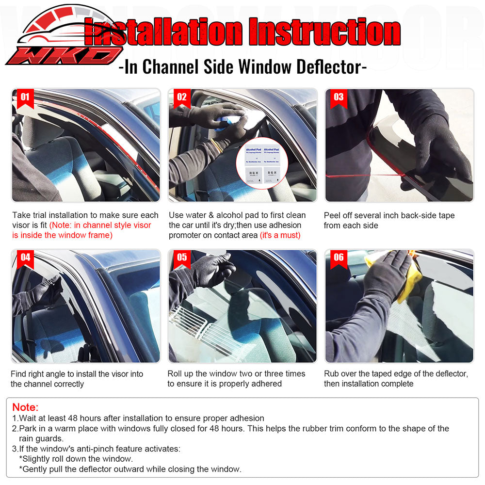 Fits 97-17 Ford Expedition 98-17 Lincoln Navigator In Channel Window Visor Guard