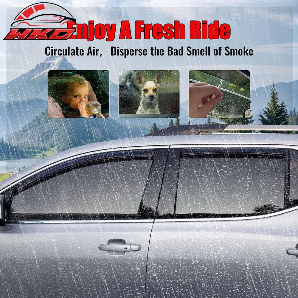 Fits 17-23 GMC Acadia In Channel Window Visors Acrylic Wind Sun Rain Guard Vent