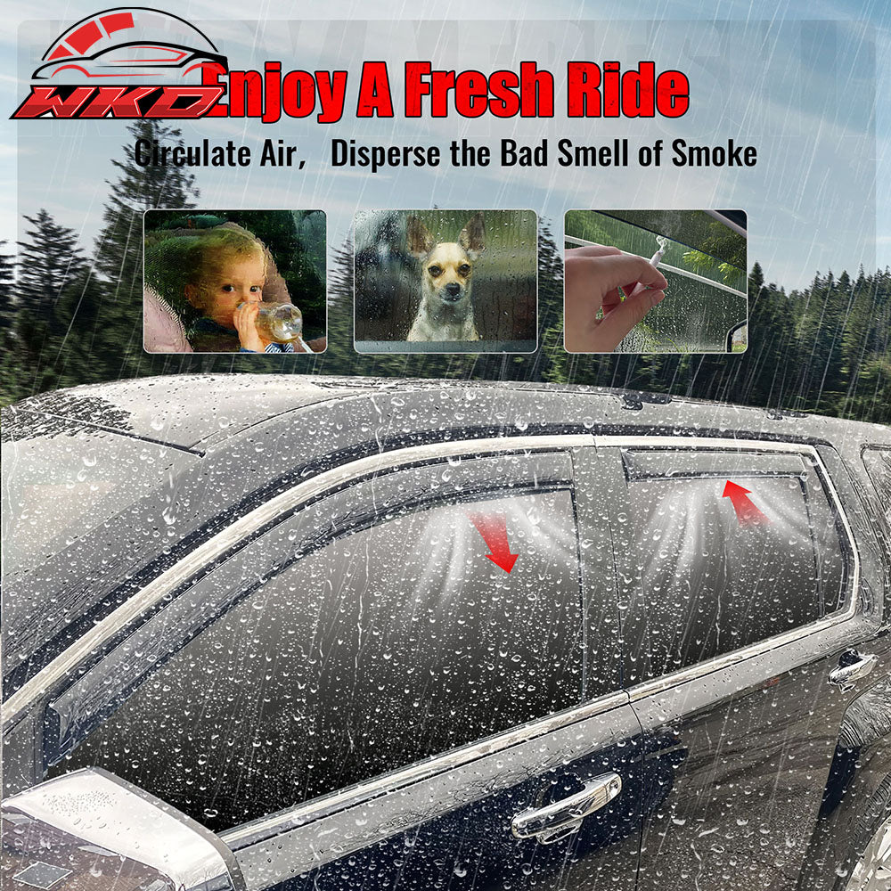 Fits 10-17 GMC Terrain Window Visors Acrylic In-Channel Rain Wind Shade 4PCS Set