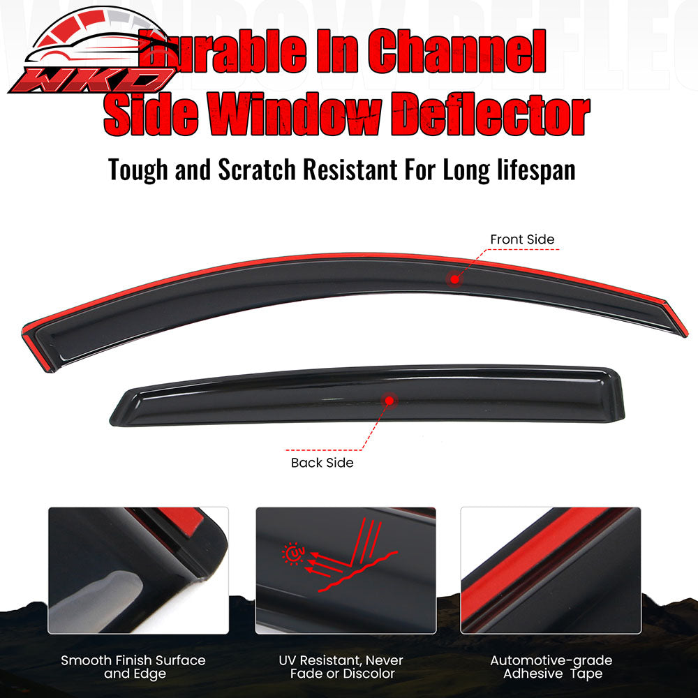 Fits 18-25 Honda Accord Window Visors In-Channel Rain Sun Vent Guard Shade 4PCS