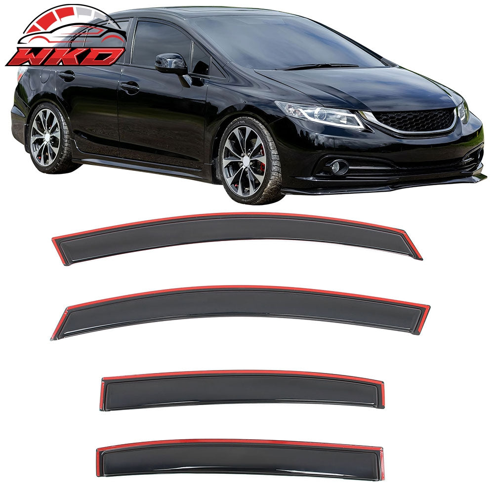 Wholesale 12-15 Honda Civic Sedan 4PC In Channel Window Visors Rain Deflector Acrylic