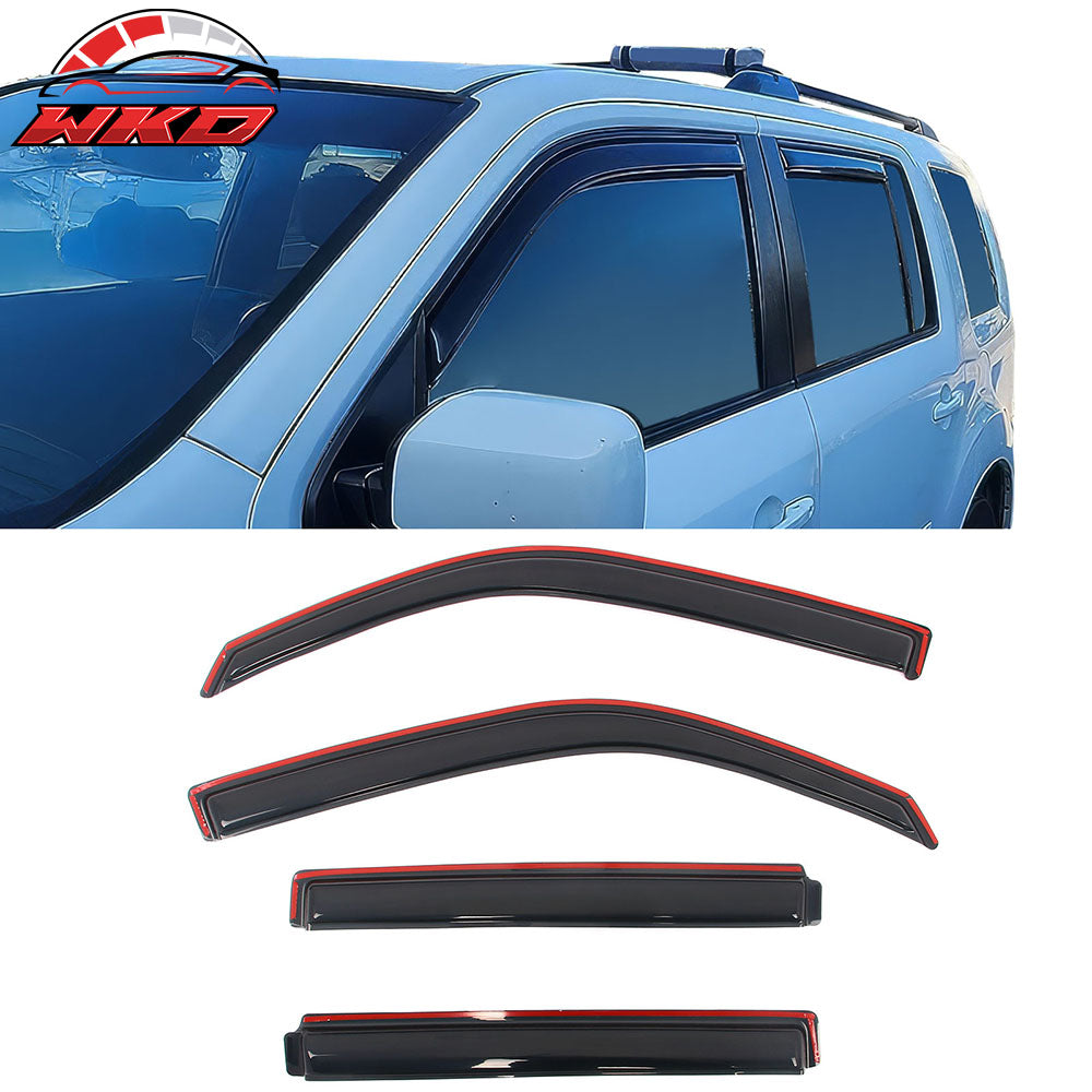 2009-15 Honda Pilot Window Visors In Channel Deflectors Rain Vent Guard 4PCS | Wholesale