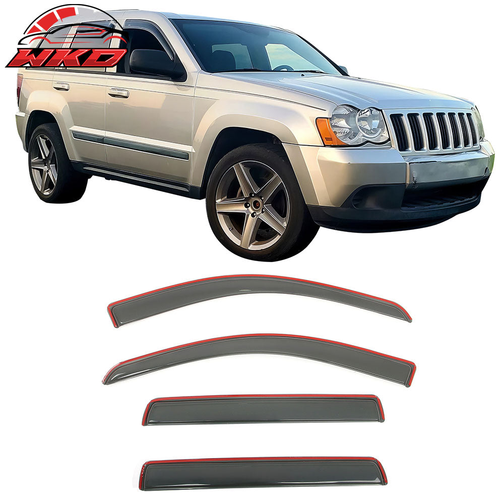2005-10 Jeep Grand Cherokee In Channel Window Visors Rain Shade Deflectors | Wholesale