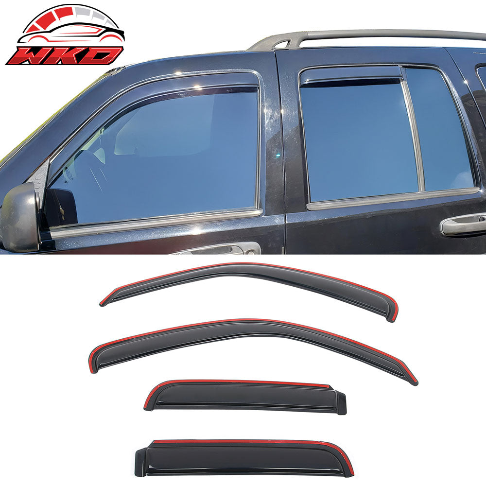 2002-07 Jeep Liberty In Channel Acrylic Window Visors Side Sun Rain Deflector | Wholesale