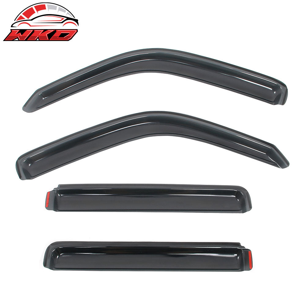 Fits 08-14 Jeep Liberty 4-Door In Channel Window Visors Rain Deflector - Acrylic