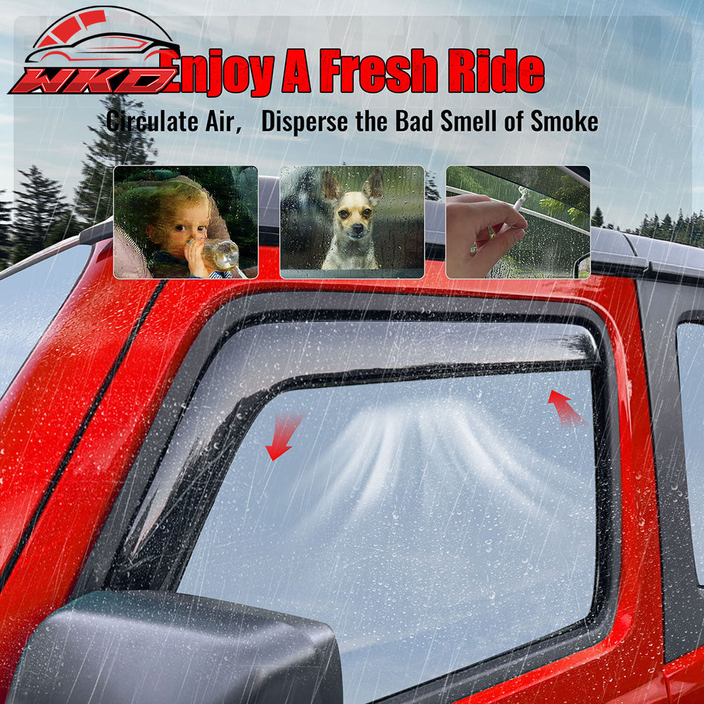 Fits 18-25 Jeep Wrangler 2Dr 20-25 Gladiator Window Visors In Channel Deflectors