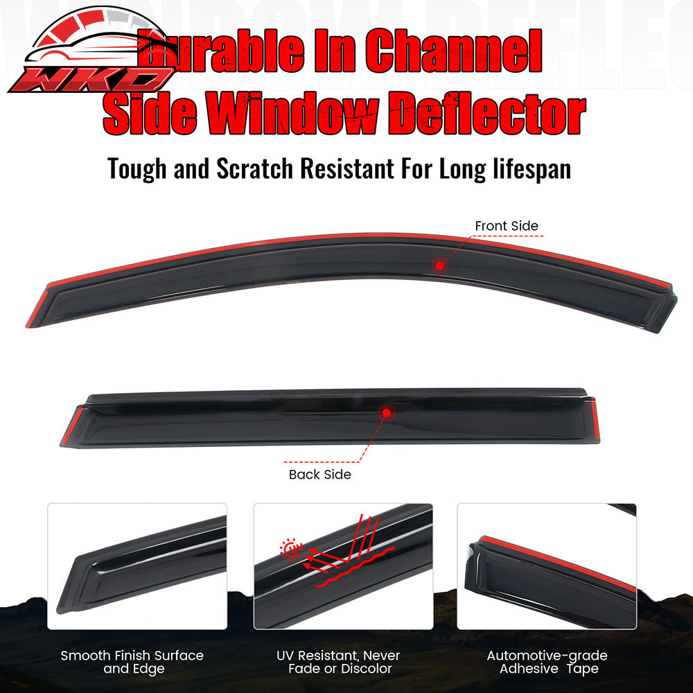 Wholesale 13-20 Nissan Pathfinder 4PC Side Window Visor Acrylic Deflectors- In-Channel