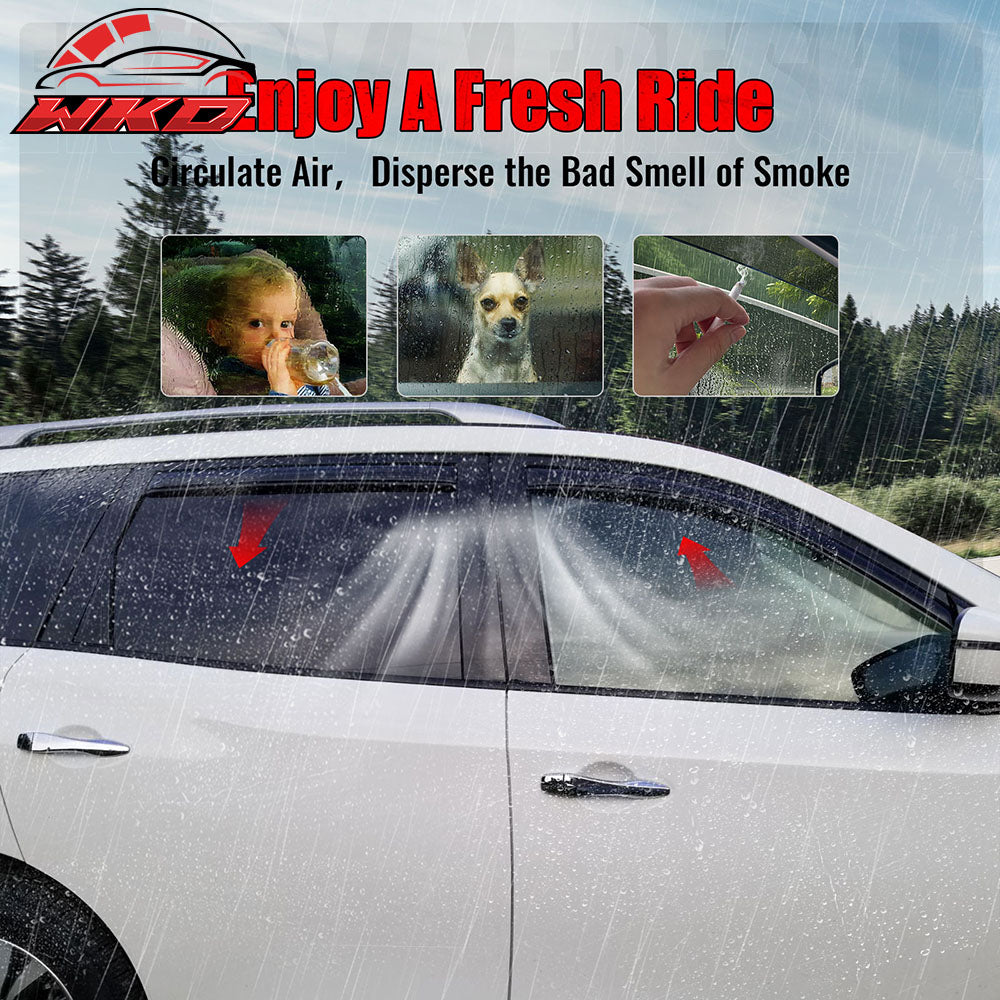 Wholesale 13-20 Nissan Pathfinder 4PC Side Window Visor Acrylic Deflectors- In-Channel