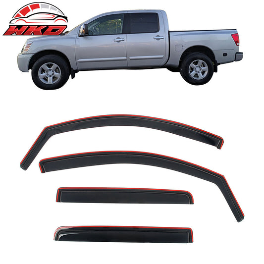 2004-15 Nissan Titan Crew Cab In-Channel Side Window Deflector Rain Sun Shade | Wholesale